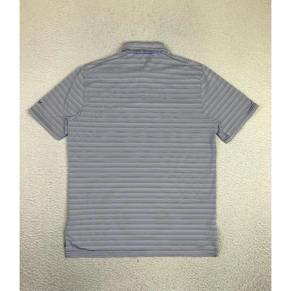 RLX Ralph Lauren Polo Shirt Mens Medium Blue Stripe Nanea Golf Club Performance